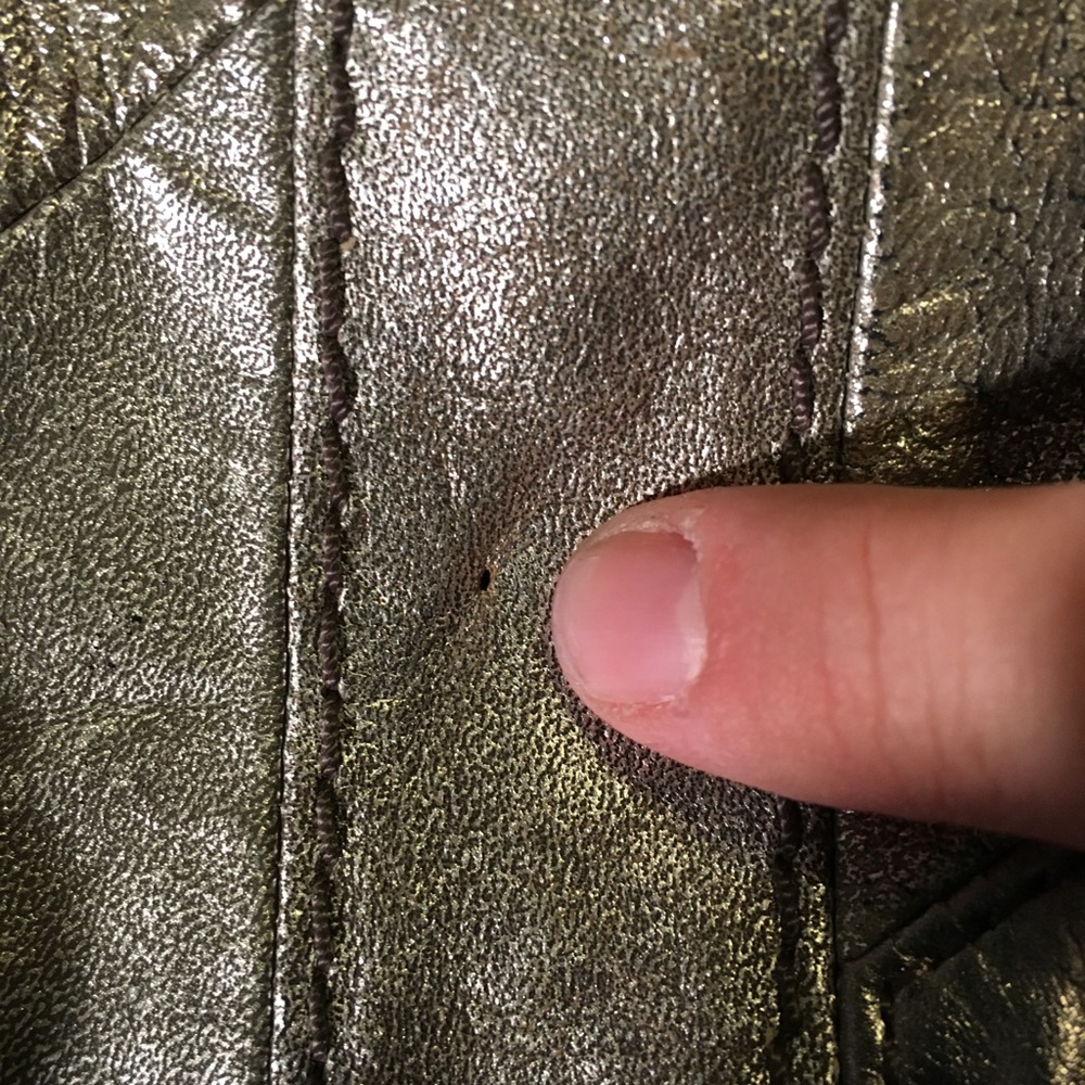 Metallic Silver Fossil Patchwork Bag - image 7